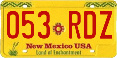 NM license plate 053RDZ