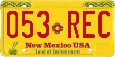 NM license plate 053REC