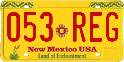 NM license plate 053REG