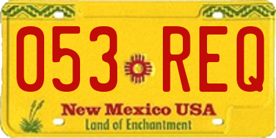 NM license plate 053REQ