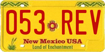 NM license plate 053REV