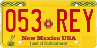 NM license plate 053REY