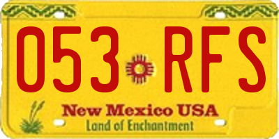 NM license plate 053RFS