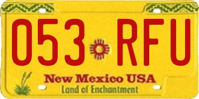 NM license plate 053RFU