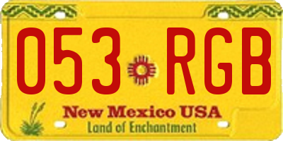 NM license plate 053RGB