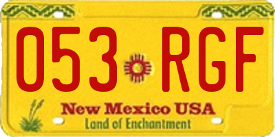 NM license plate 053RGF
