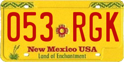 NM license plate 053RGK