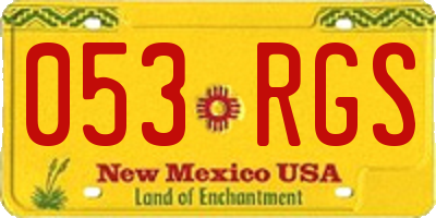 NM license plate 053RGS