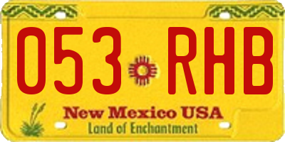NM license plate 053RHB