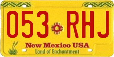 NM license plate 053RHJ