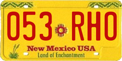 NM license plate 053RHO