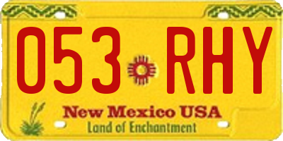 NM license plate 053RHY