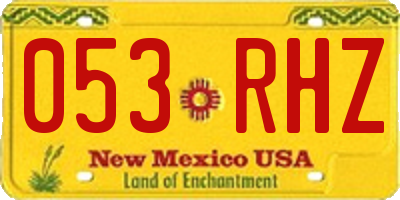 NM license plate 053RHZ