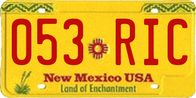 NM license plate 053RIC