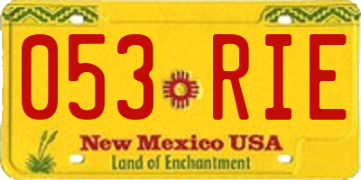 NM license plate 053RIE