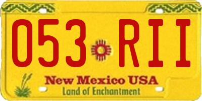 NM license plate 053RII