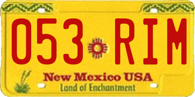 NM license plate 053RIM