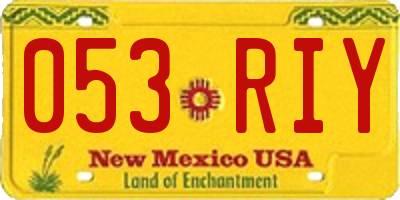 NM license plate 053RIY