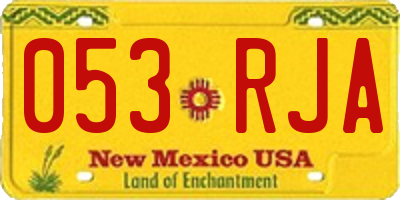 NM license plate 053RJA