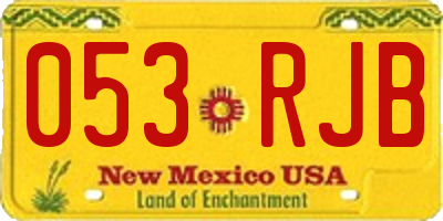 NM license plate 053RJB