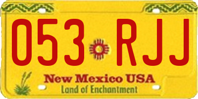 NM license plate 053RJJ