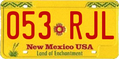 NM license plate 053RJL