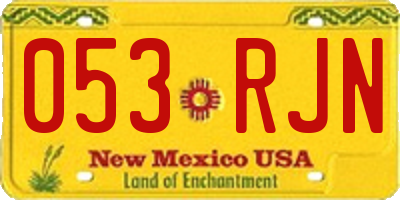 NM license plate 053RJN
