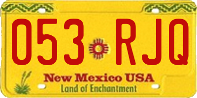 NM license plate 053RJQ
