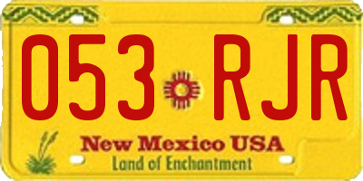 NM license plate 053RJR