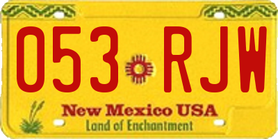 NM license plate 053RJW