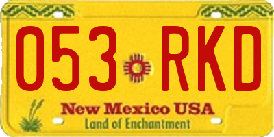 NM license plate 053RKD