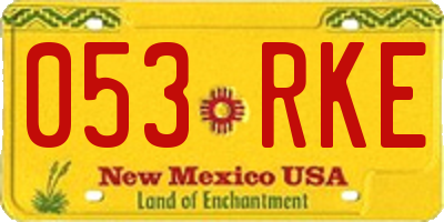 NM license plate 053RKE