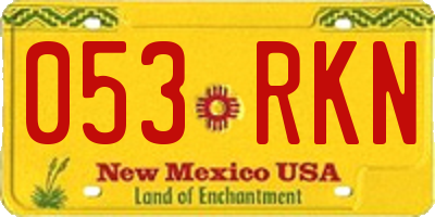 NM license plate 053RKN