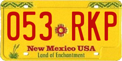 NM license plate 053RKP