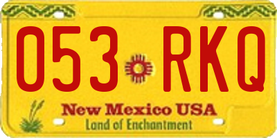 NM license plate 053RKQ