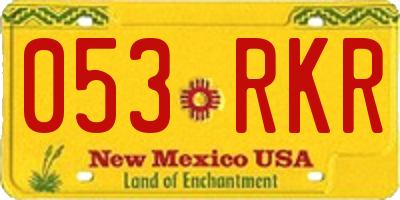 NM license plate 053RKR