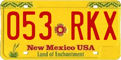 NM license plate 053RKX