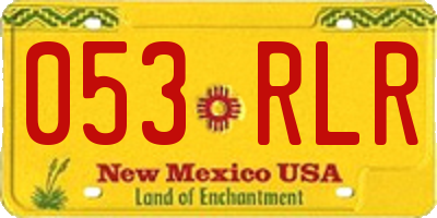 NM license plate 053RLR