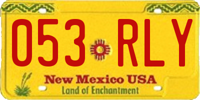 NM license plate 053RLY