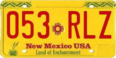 NM license plate 053RLZ