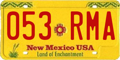 NM license plate 053RMA