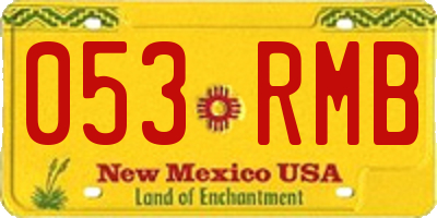 NM license plate 053RMB