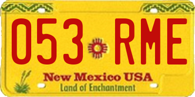 NM license plate 053RME