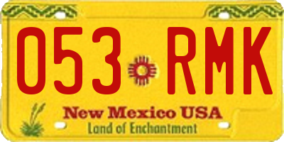 NM license plate 053RMK