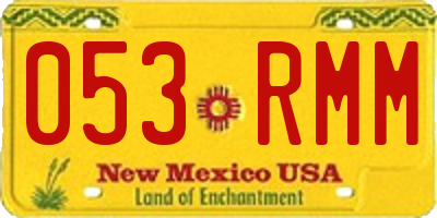 NM license plate 053RMM