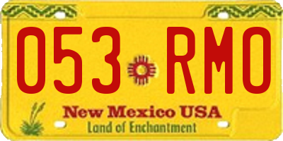 NM license plate 053RMO