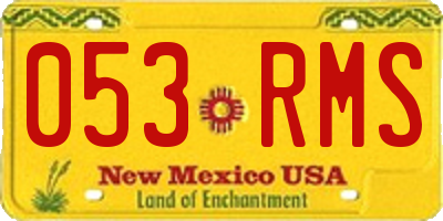 NM license plate 053RMS