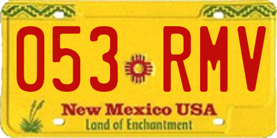 NM license plate 053RMV