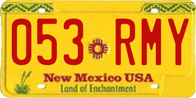 NM license plate 053RMY