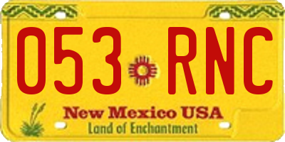 NM license plate 053RNC